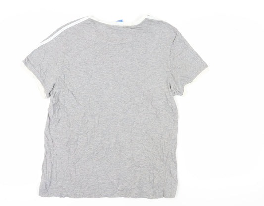 Adidas Women's Grey Cotton Basic T-Shirt Size 16