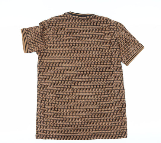 The Presidents Club Men's Brown Geometric T-Shirt, S