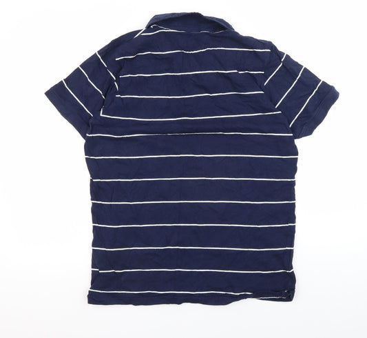 Lee Cooper Men's Blue Striped Polo Shirt L