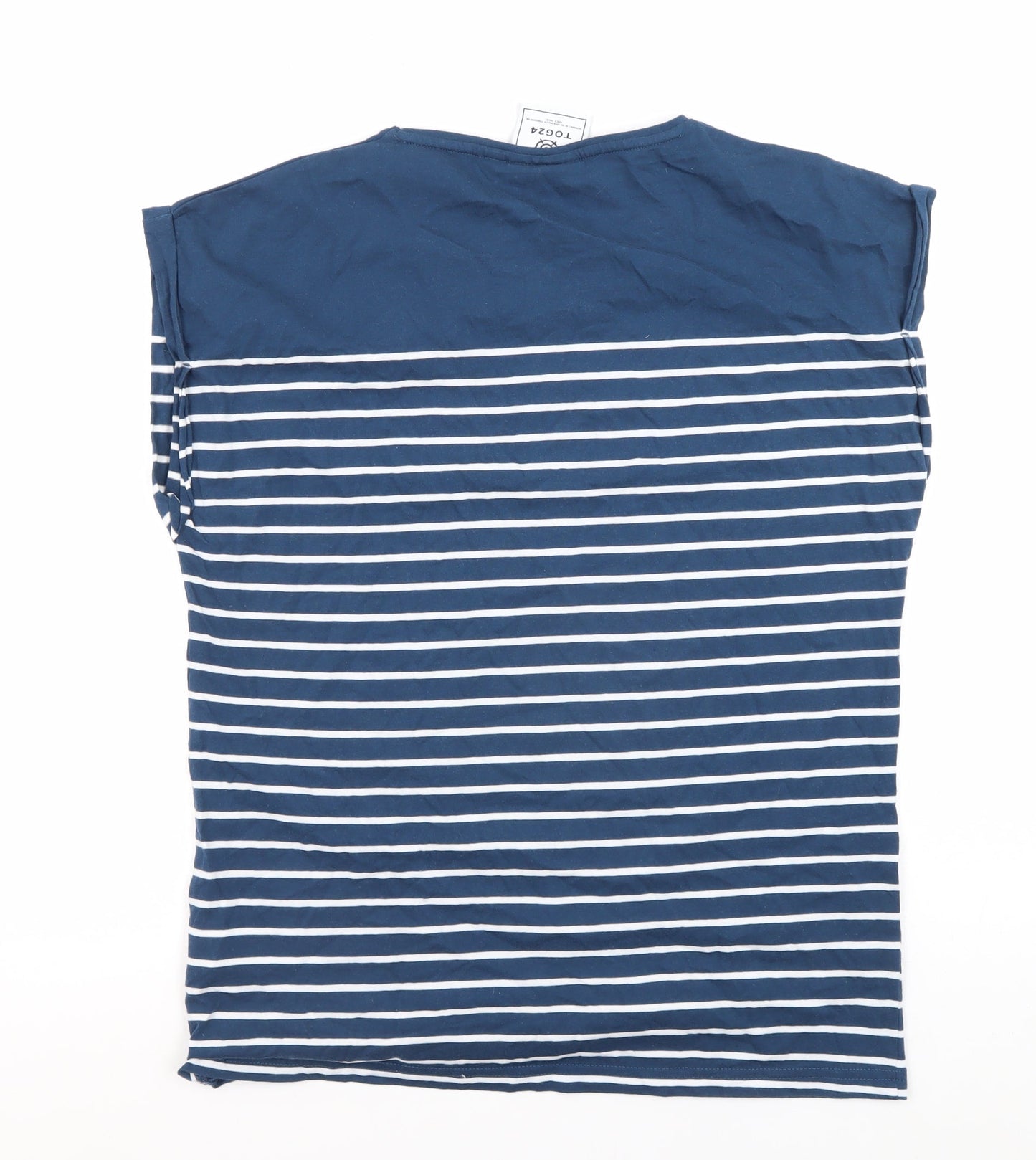 TOG24 Women's Blue Striped T-Shirt, Size 12