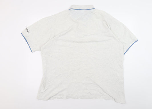 Lee Cooper Men's White Polo Shirt XL Solid Cotton