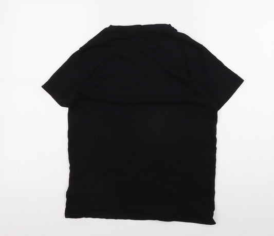 Marks and Spencer Boys Black T-Shirt 12-13 Years with Pocket