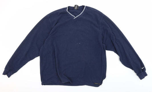 Nike Men's Blue V-Neck Pullover Jumper, Size L