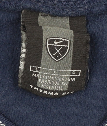 Nike Men's Blue V-Neck Pullover Jumper, Size L