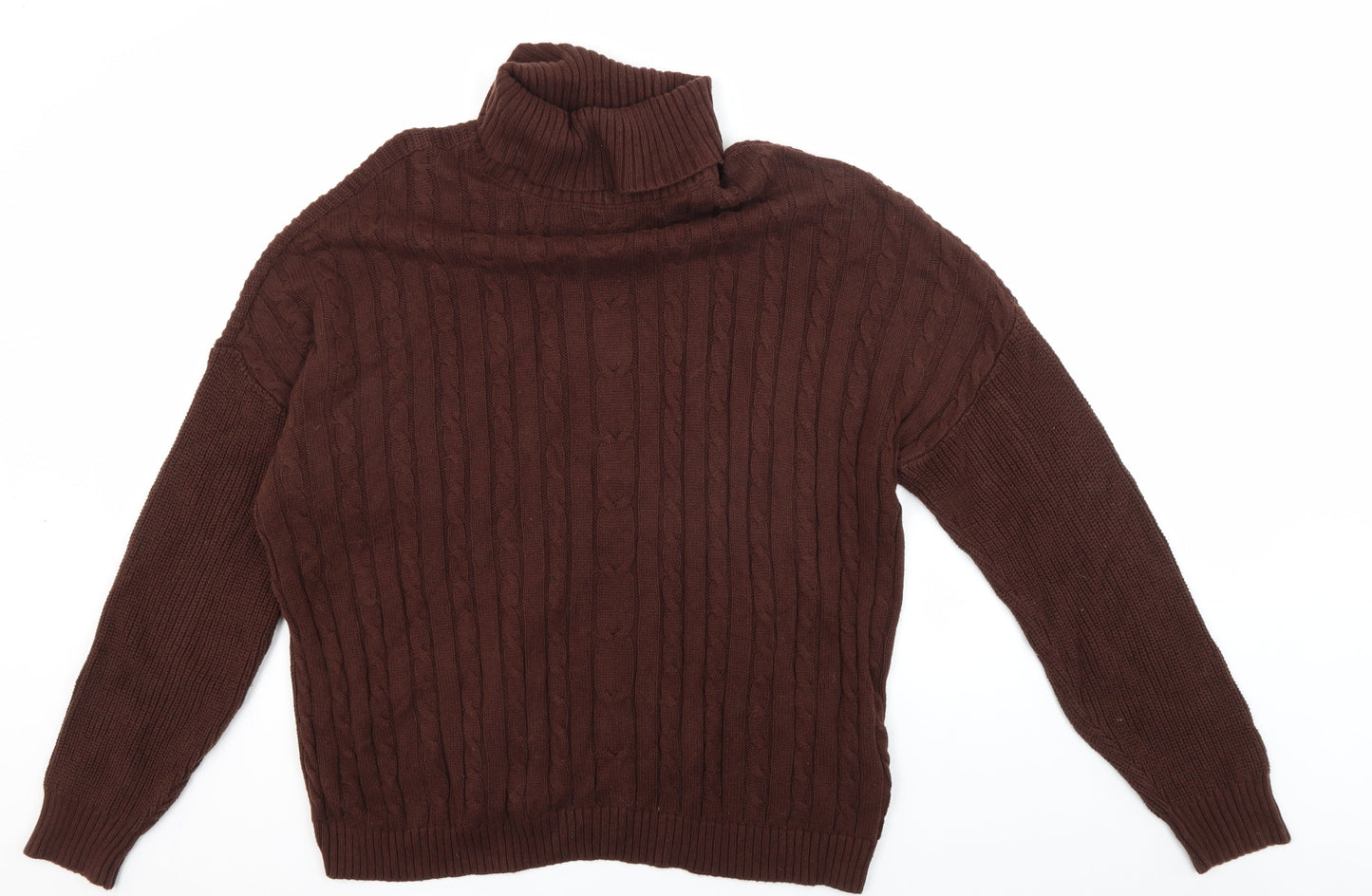 Hollister Men's Brown Roll Neck Pullover Jumper L
