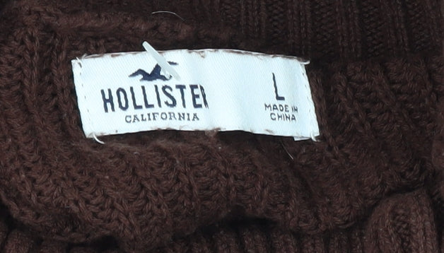 Hollister Men's Brown Roll Neck Pullover Jumper L