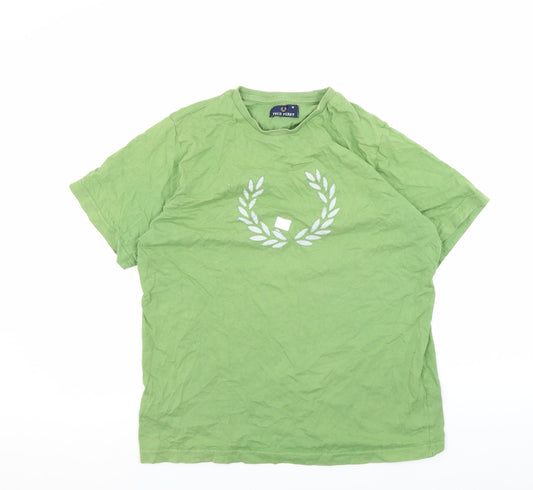 Fred Perry Men's Green T-Shirt, Medium