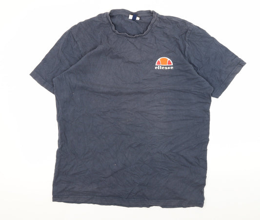 Ellesse Men's Blue T-Shirt, Size L, Casual Round Neck Tee