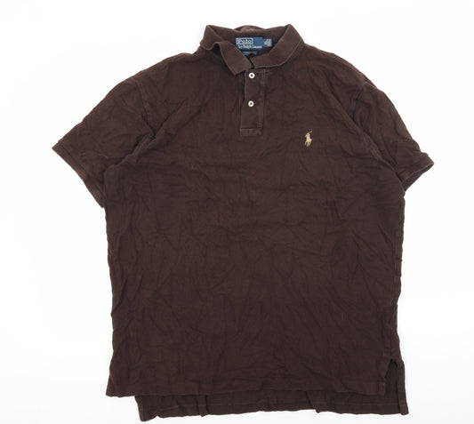 Ralph Lauren Men's Brown XL Polo Shirt Short Sleeve