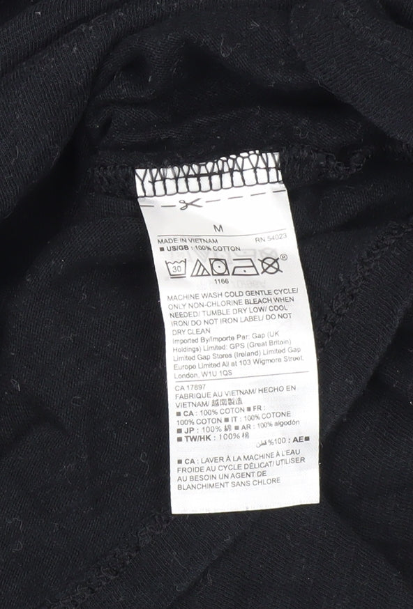 Gap Black Unisex T-Shirt, Size M, Casual Comfort