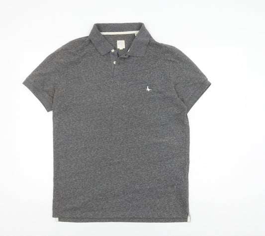 Jack Wills Grey Men's Polo, Size L, Short Sleeve, Casual