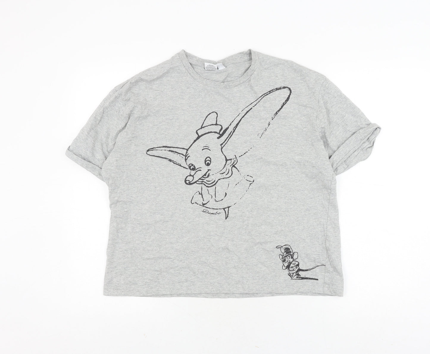 Disney Women's Grey Dumbo T-Shirt Small