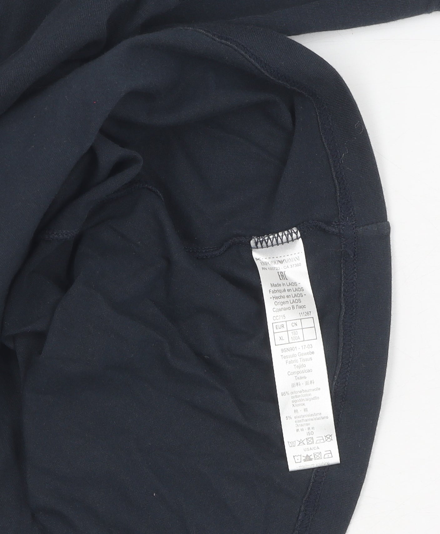 Emporio Armani Men's Black XL Slim Fit T-Shirt