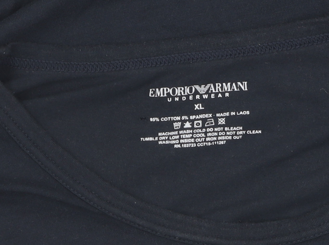 Emporio Armani Men's Black XL Slim Fit T-Shirt
