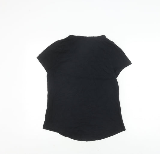 Gap Women's Black V-Neck T-Shirt, Size M, Casual Style