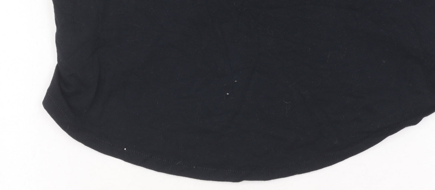 Gap Women's Black V-Neck T-Shirt, Size M, Casual Style