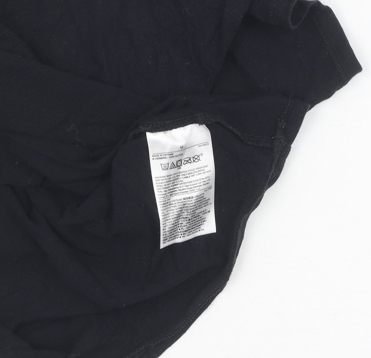 Gap Women's Black V-Neck T-Shirt, Size M, Casual Style