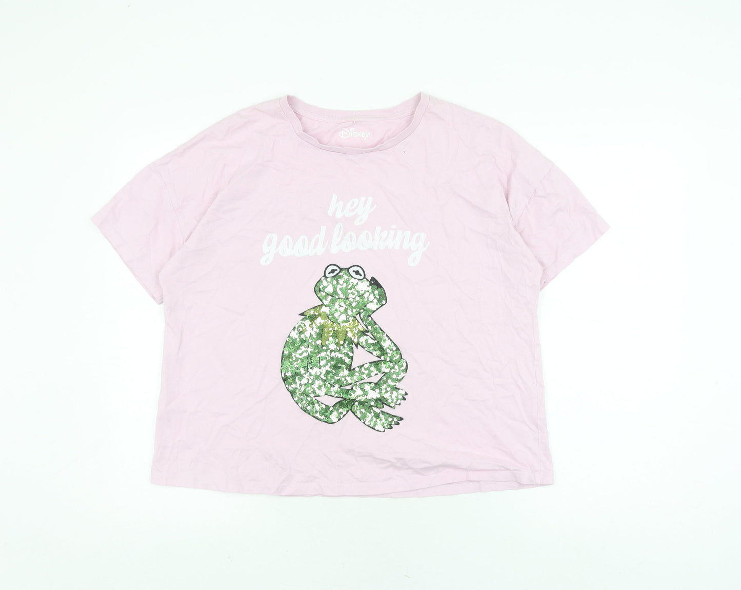 Disney Women's Pink Graphic T-Shirt - Size 16