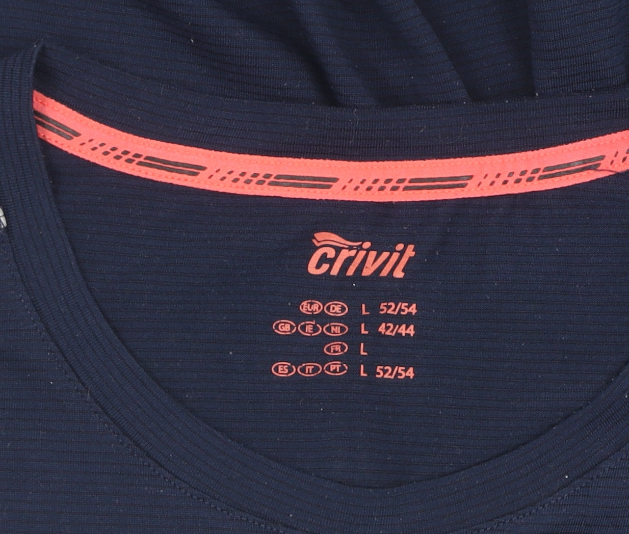 Crivit Men's Blue Short Sleeve Crew Neck T-Shirt - L