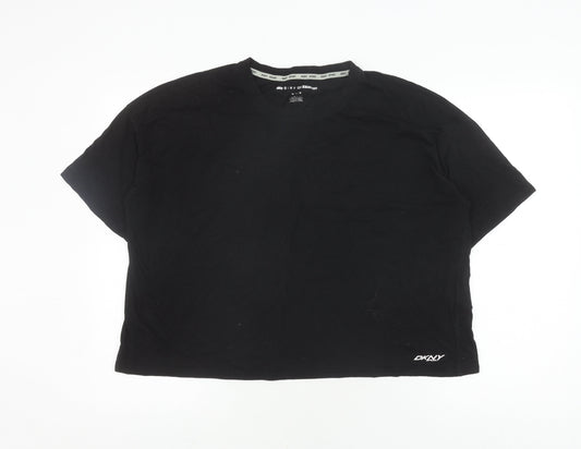 DKNY Women's Black M T-Shirt Casual Sporty Crew Neck