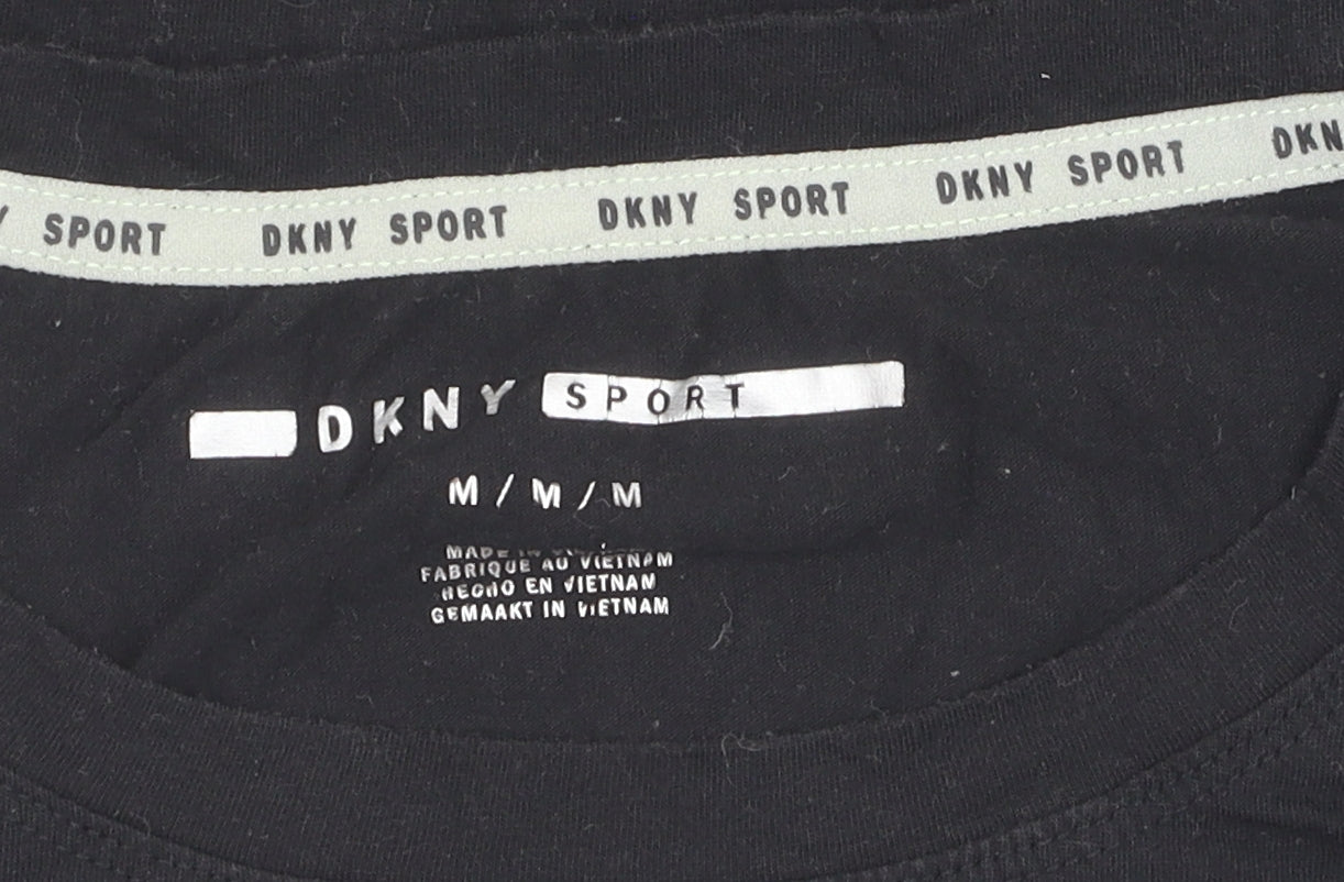 DKNY Women's Black M T-Shirt Casual Sporty Crew Neck