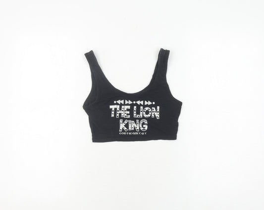 Womens UK Size 2XS Disney Black Cotton Blend Tank