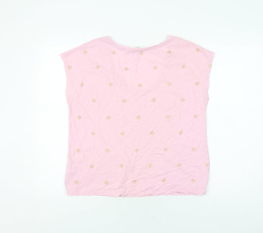Boden Women's Pink Embroidered T-Shirt, M