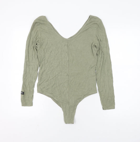 Superdry Women's Green Blouse, Size 16, V-Neck, Jersey