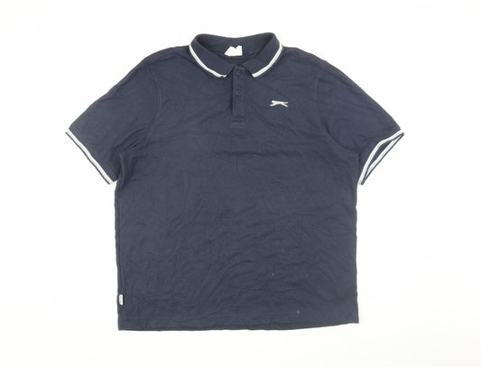 Slazenger Men's XL Blue Short Sleeve Polo