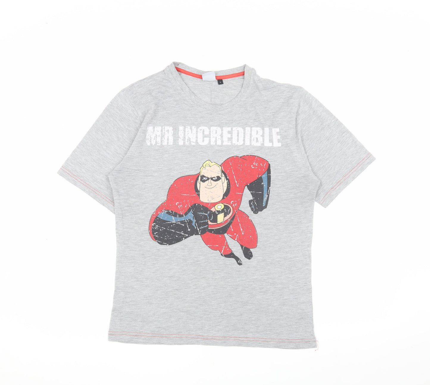 Disney Men's Grey Mr Incredible Short Sleeve T-Shirt S