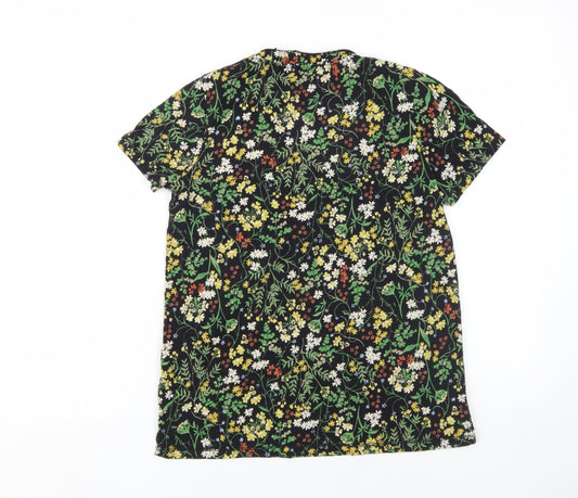FatFace Women's Black Floral T-Shirt Size 6