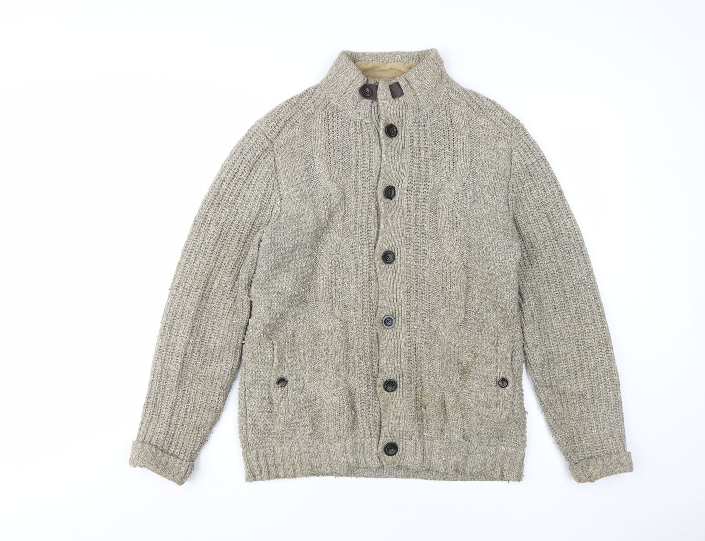 Ted Baker Men's Grey Cardigan, Size M, Wool Blend
