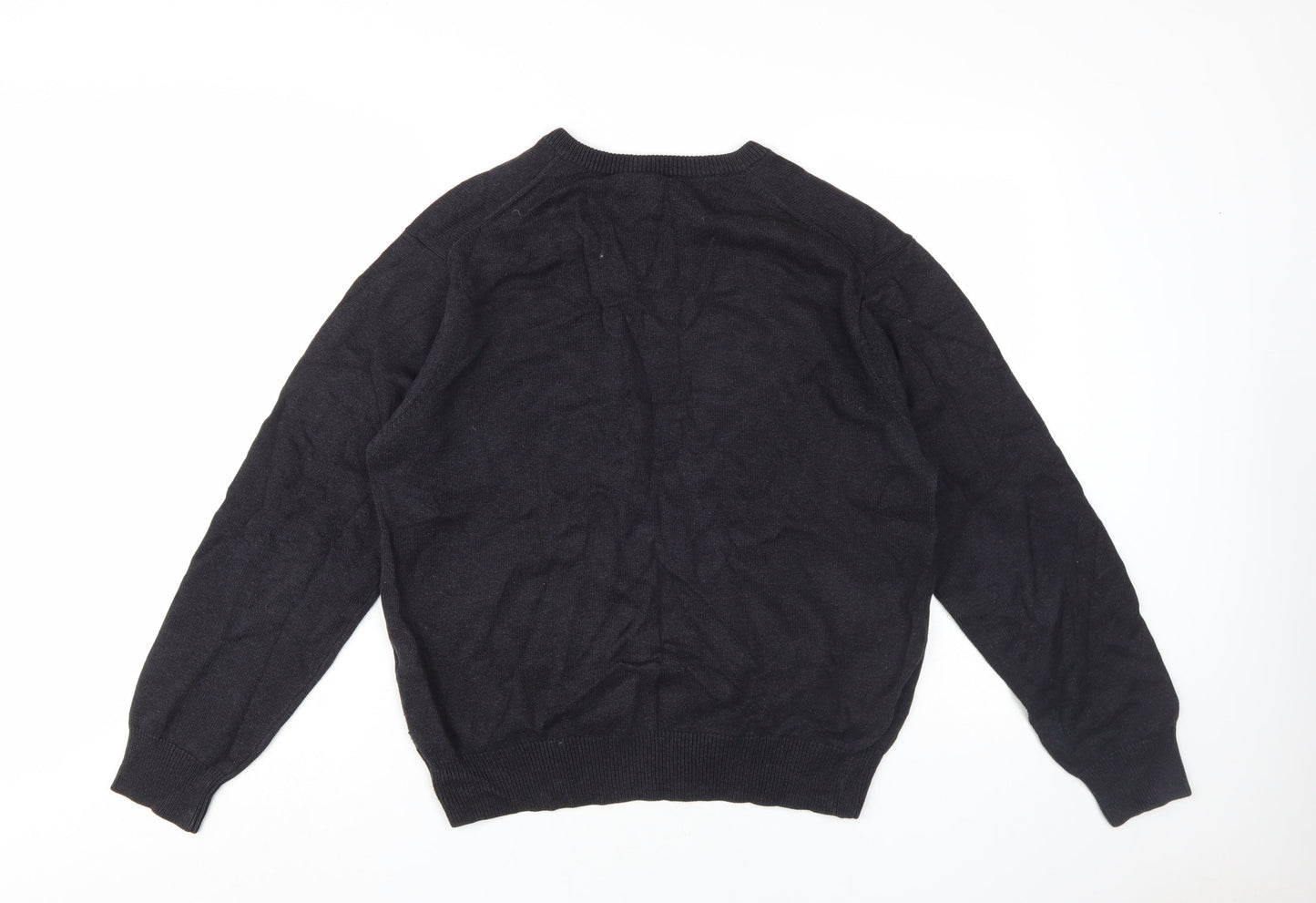 GANT Men's Black V-Neck Pullover - Size M