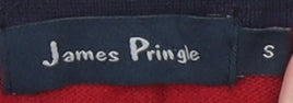 James Pringle Men's Red Cotton Vest, Size S, V-Neck, Knit