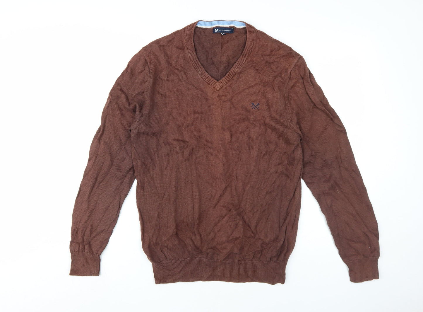 Crew Clothing Company Men's Brown V-Neck Pullover M