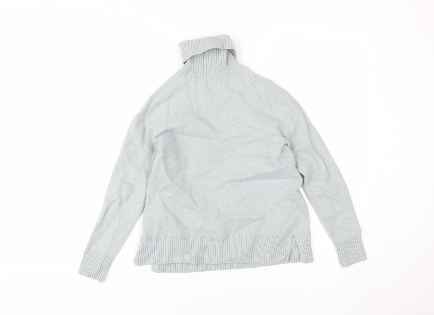 Massimo Dutti Women's Light Blue Roll Neck Jumper, Size 8