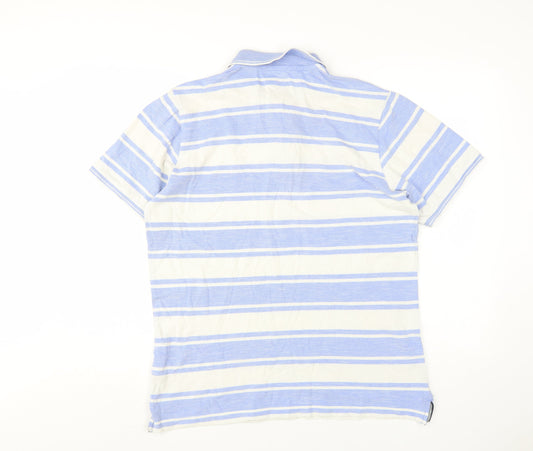 Selezione Grigio Men's Blue Striped Polo Shirt L