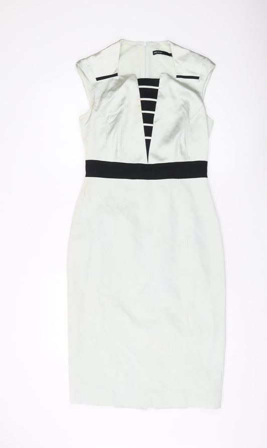 Karen Millen Women's Ivory Sheath Dress 14