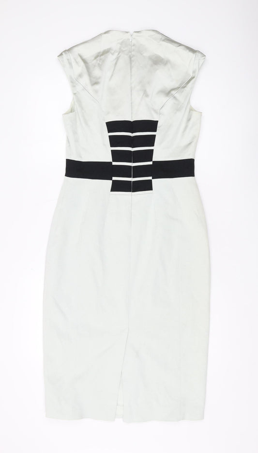 Karen Millen Women's Ivory Sheath Dress 14
