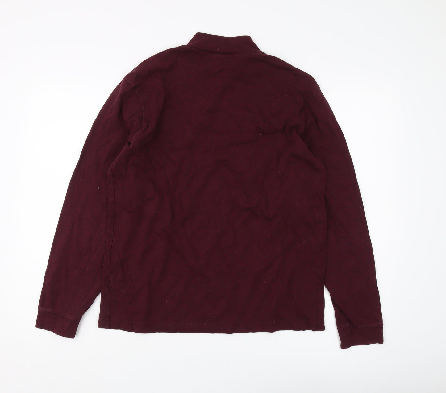 Eddie Bauer Unisex Red Mock Neck Long Sleeve T-Shirt