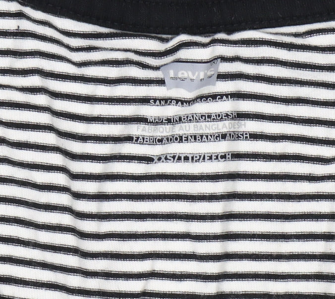 Levi's Women's Black Striped XS Ringer T-Shirt