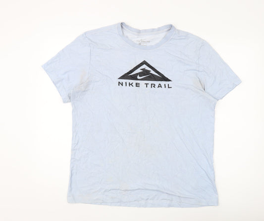 Mens UK Size L Nike Grey Cotton Blend T-Shirt