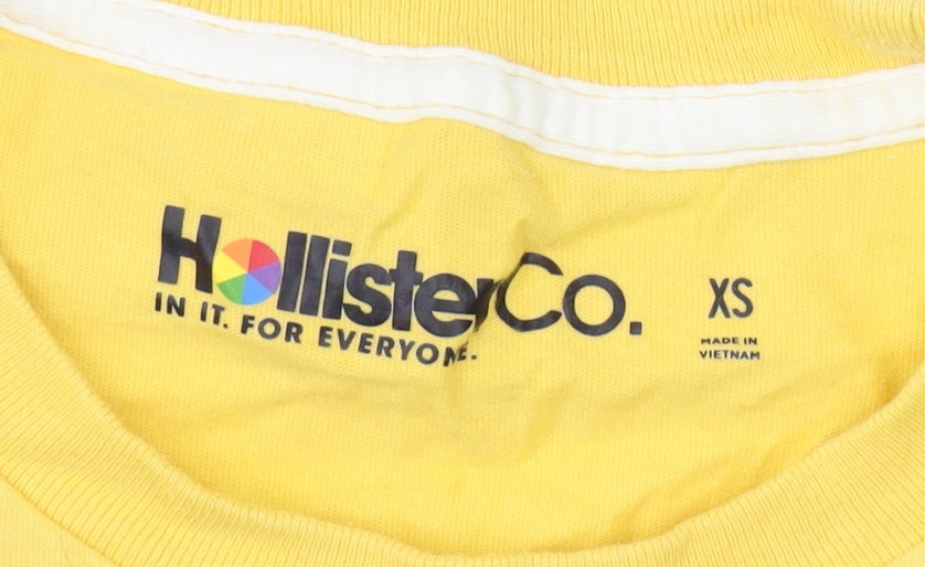 Hollister Co. Men's Yellow XS Crew Neck T-Shirt