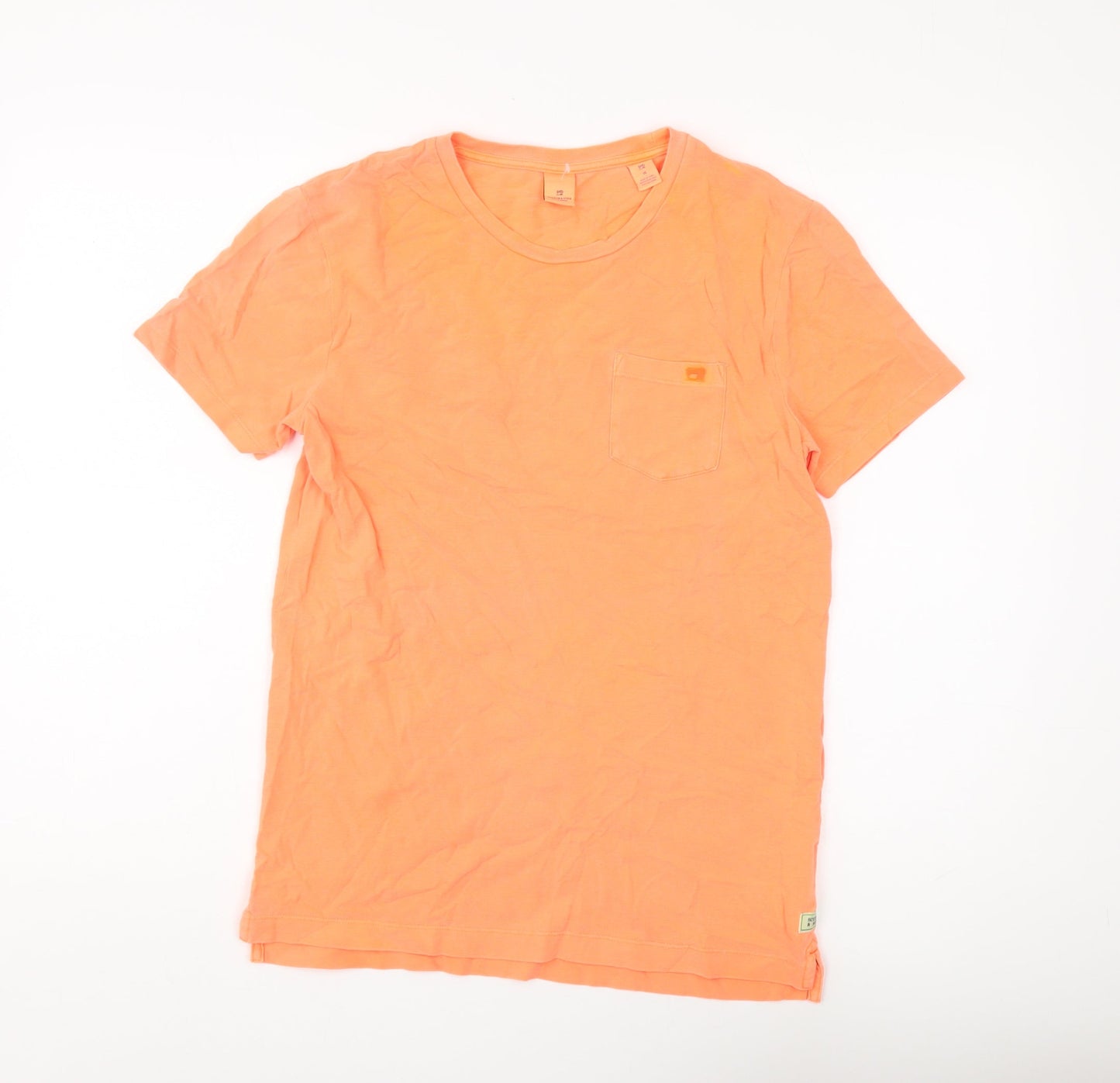 Scotch & Soda Unisex Orange T-Shirt Crew Neck Size 16
