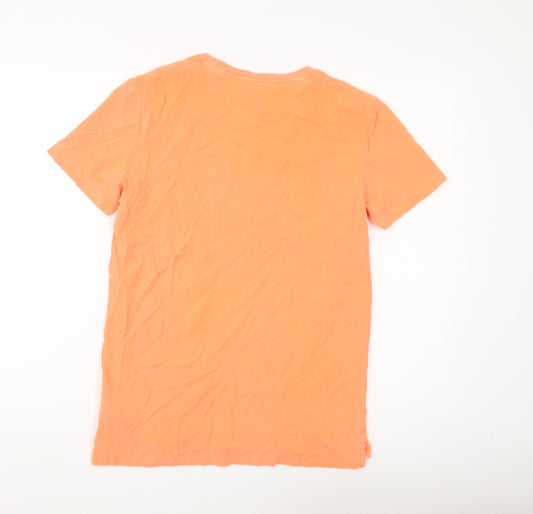 Unisex Adultss UK Size 16 Scotch & Soda Orange 100% Cotton T-Shirt