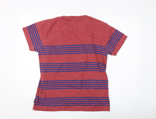 French Connection Men's Red Striped T-Shirt, L