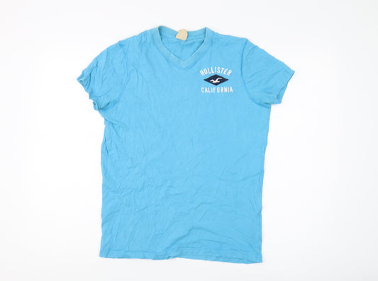 Hollister Men Blue V-Neck Short Sleeve T-Shirt S