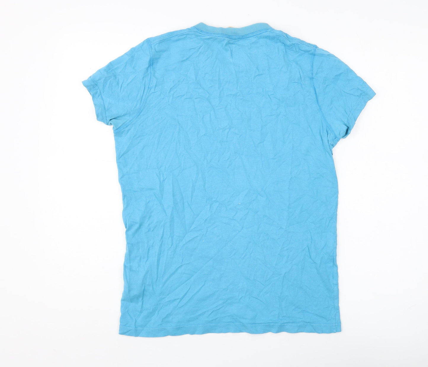 Hollister Men Blue V-Neck Short Sleeve T-Shirt S