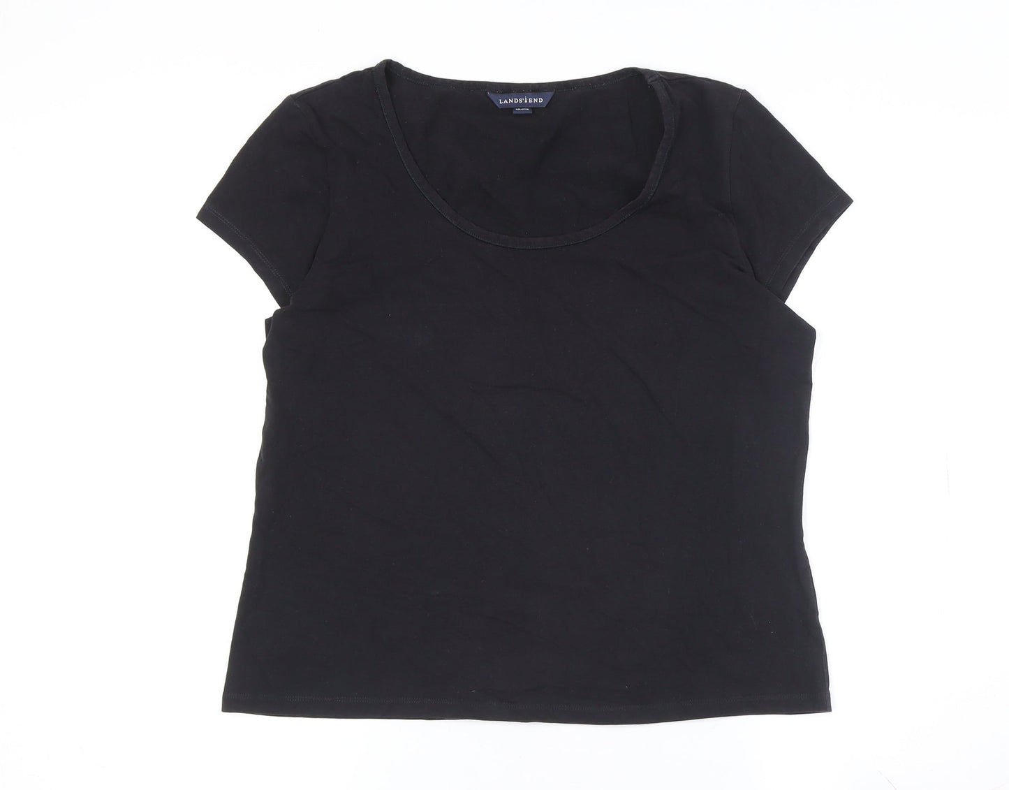 Lands' End Women's Black M Basic T-Shirt