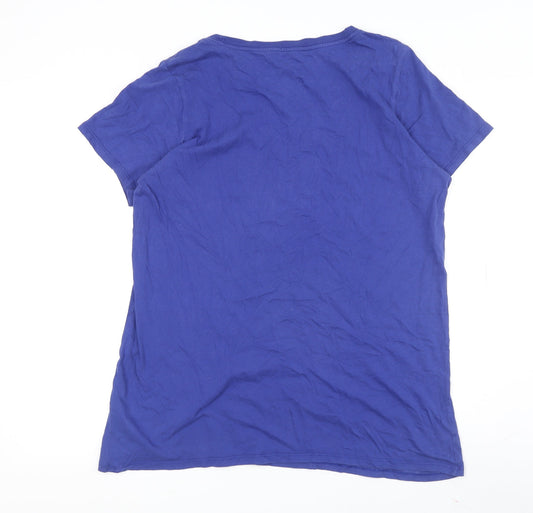 Nike Women Blue T-Shirt, Large, Casual Sports Style